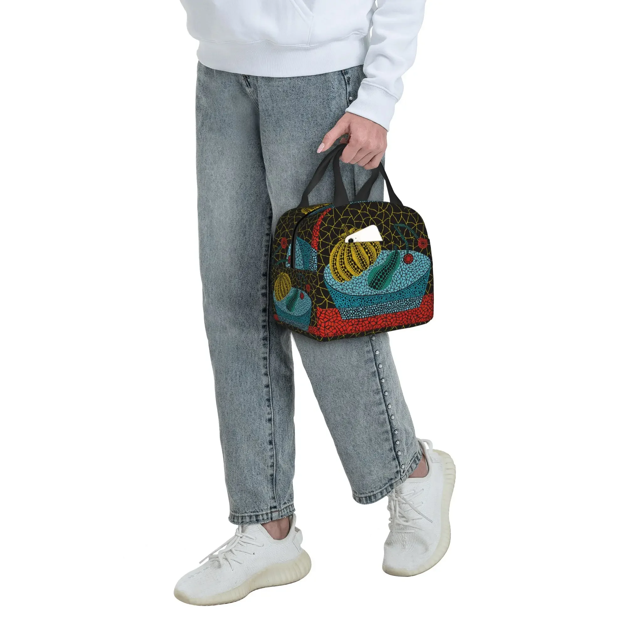 Yayoi Kusama Abstract Art Thermal Insulated Lunch Bags Women  Resuable Lunch Container for School  Multifunction Food Box