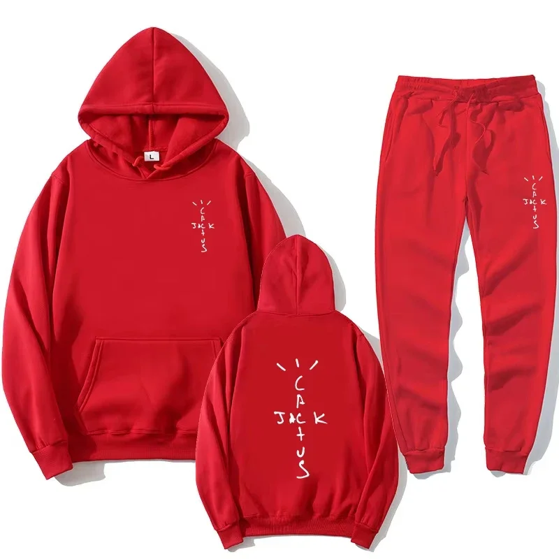 Jack Cactus Fashion Men's Oversized Hoodie Sweater + Pants 2-piece Set Men's Casual Jogging Sportswear Suit Men's Sportswear view 5