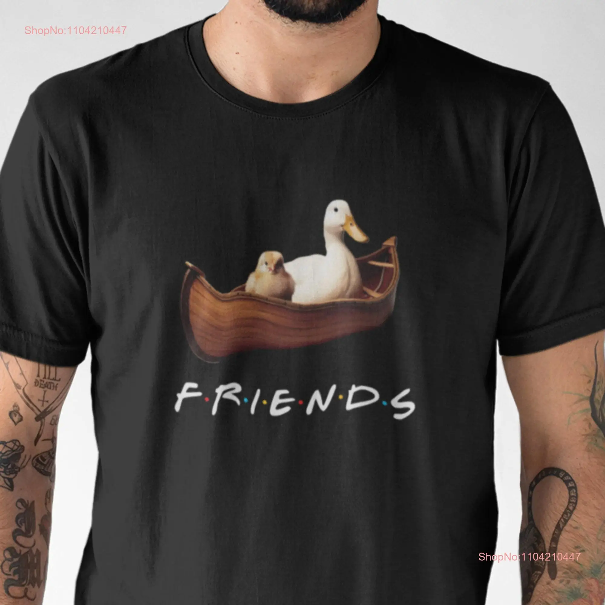 Chick and Duck FRIENDS T Shirt Joey Chandler Apartment Canoe Chicken Rooster Funny Cute Animal Fan Pets wooden boat Matthew