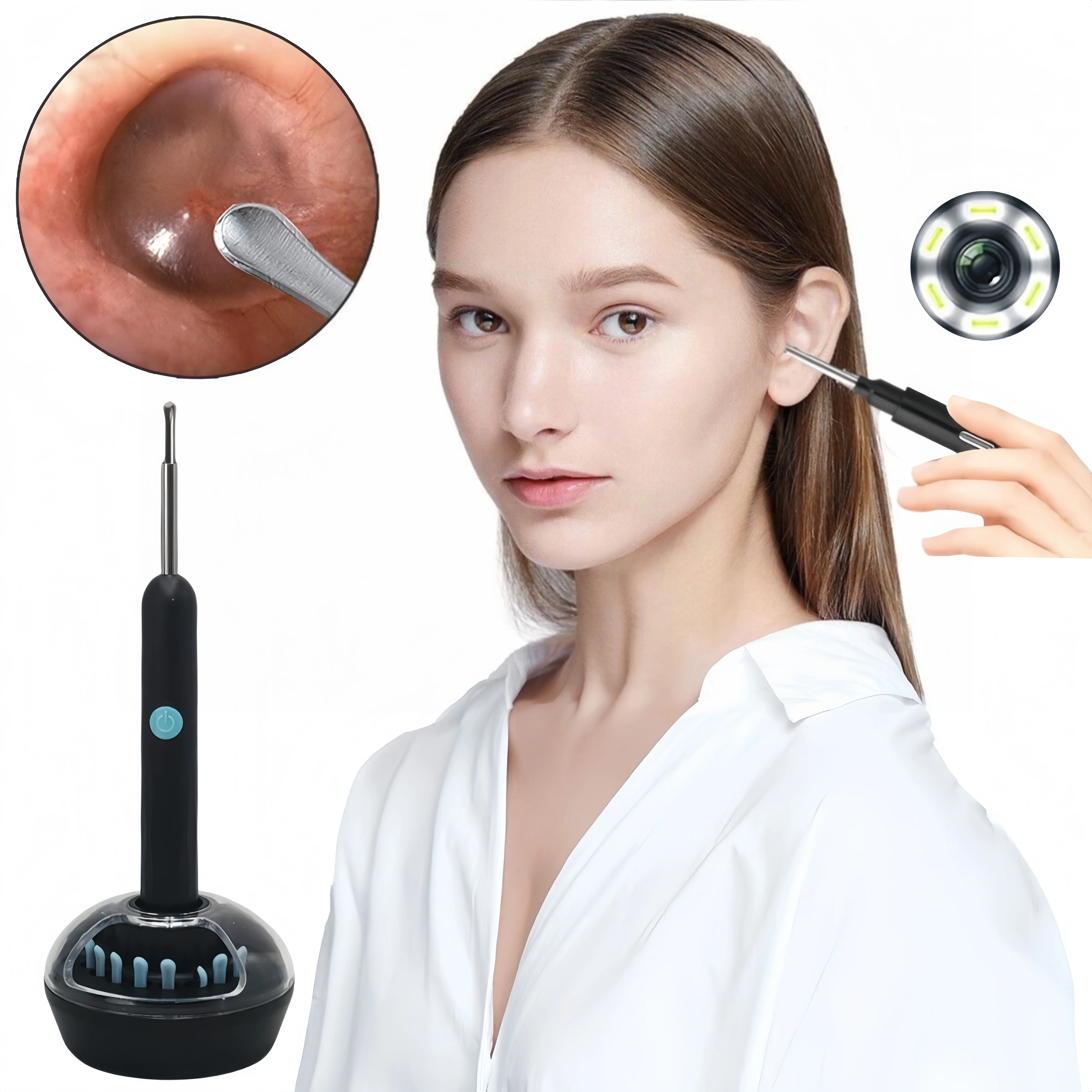 【HOT SALE】Visual Ear Wax Cleaner with Camera Safe Earwax Removal Endoscope with Camera Luminous Otoscope Ear Cleaning Tools