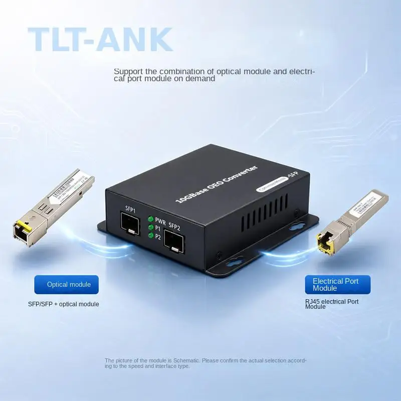 100M Gigabit 10G Fiber Mode Converter, Single & Multi Mode Conversion, 10G OEO Fiber Extender with SFP Optical Interface