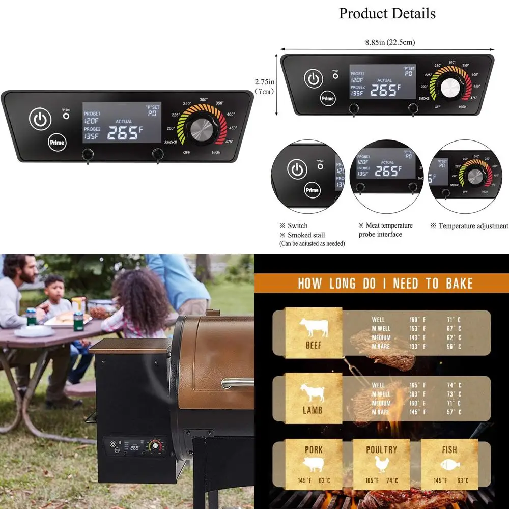 

Digital Temperature Controller Kit for Pit Wood Grills, Compatible with P7-340, 700, 1000 Models with LCD Display