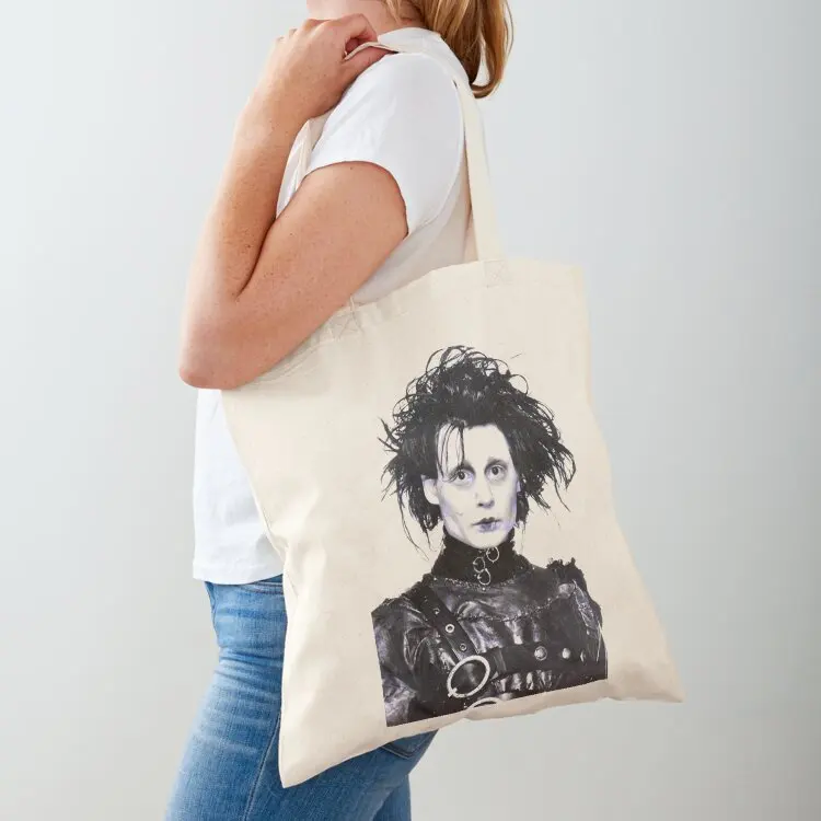 

Johnny Depp Edward Scissorhands Tote Bag canvas tote cute tote bag Handbags Lady bags