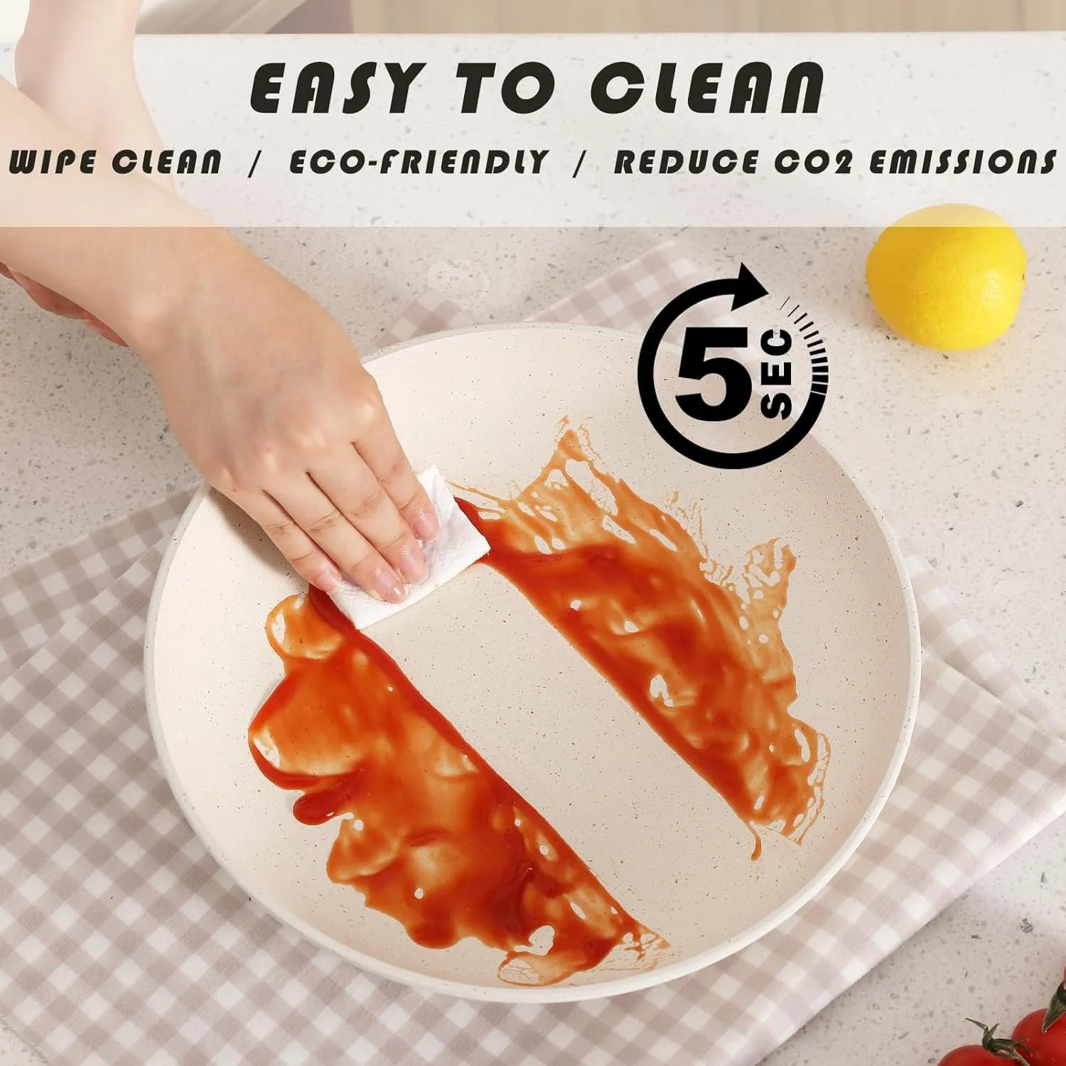 Pink Pots and Pans Set Non Stick, Ceramic Cookware Set with Granite Pattern Kitchen Cooking Sets Induction Pot and Pan w/Frying