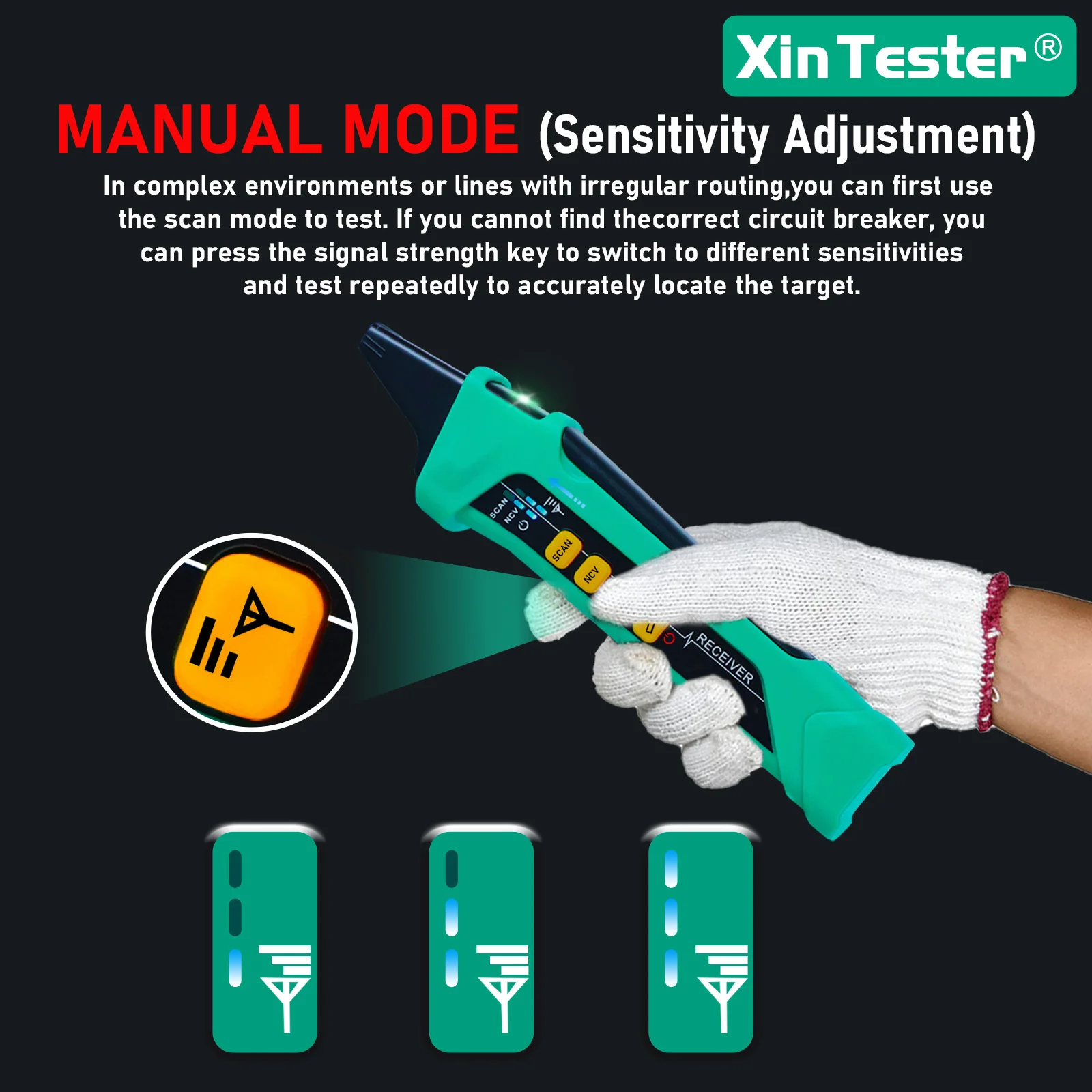 UT25A XT-33A Circuit Breaker Finder GFCI Socket Tester 90-120V AC Automatic Electrical Wire Tracer Fault Detector with EVA Case