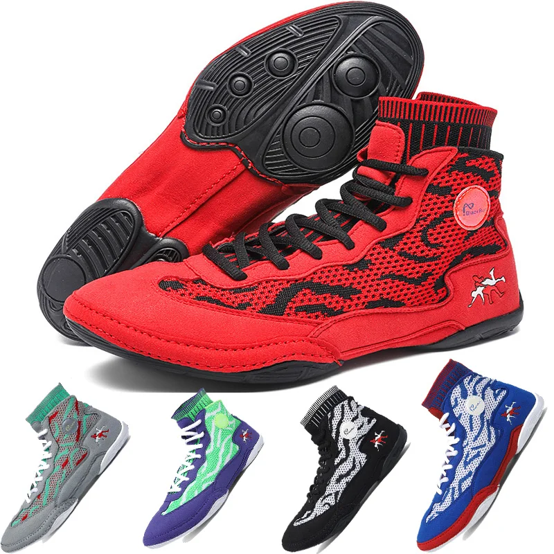 Unisex authentische Herren-Wrestling-Schuhe, Trainingsschuhe, Cowgirl-Außensohle, Schnürstiefel, professionelle Boxschuhe, Turnschuhe