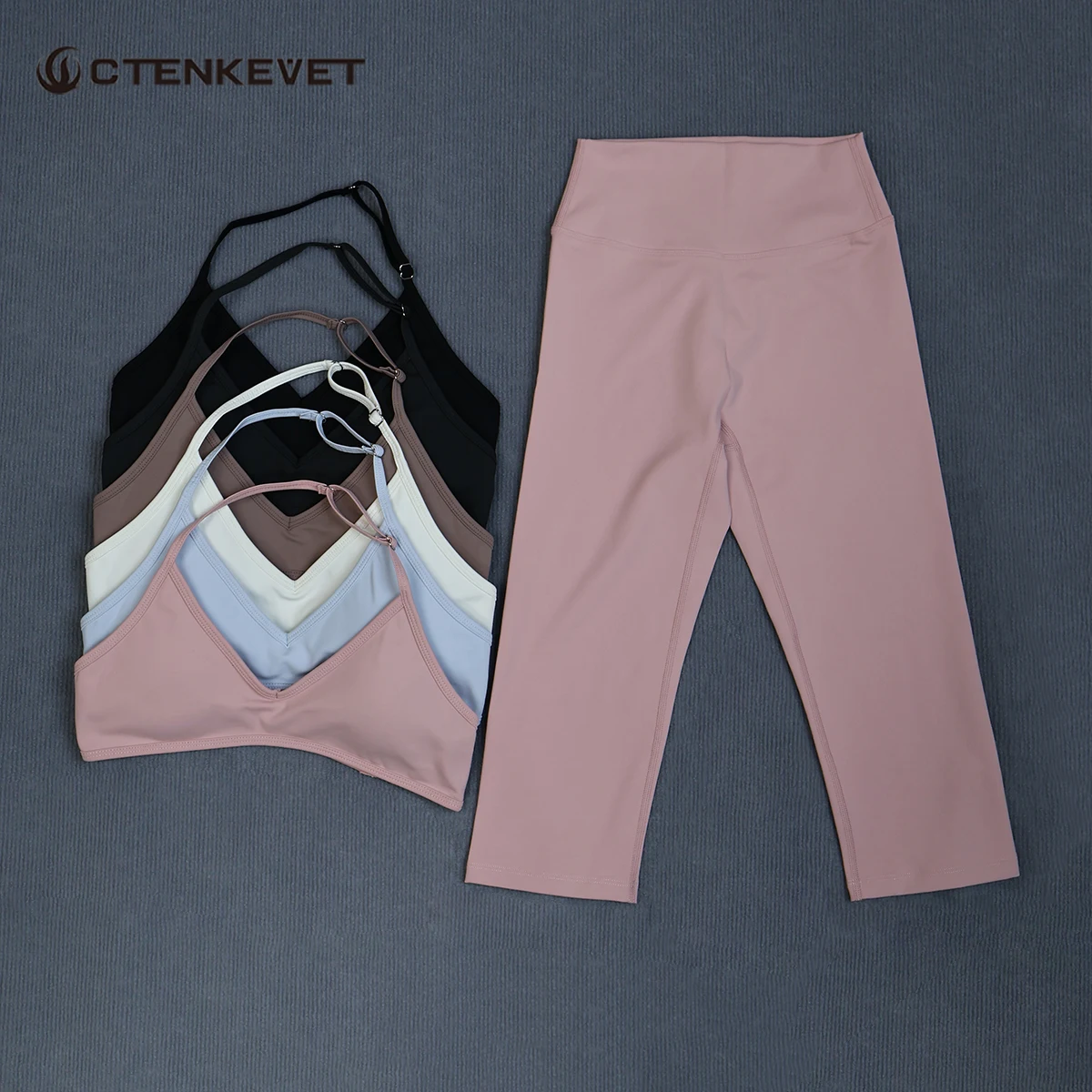 

Ctenkevet Women's Summer Sports Set 2Pcs Sleeveless Sports Bra Capri Legging 3/4 Two-piece Gym Yoga Running Suit Outdoor Female