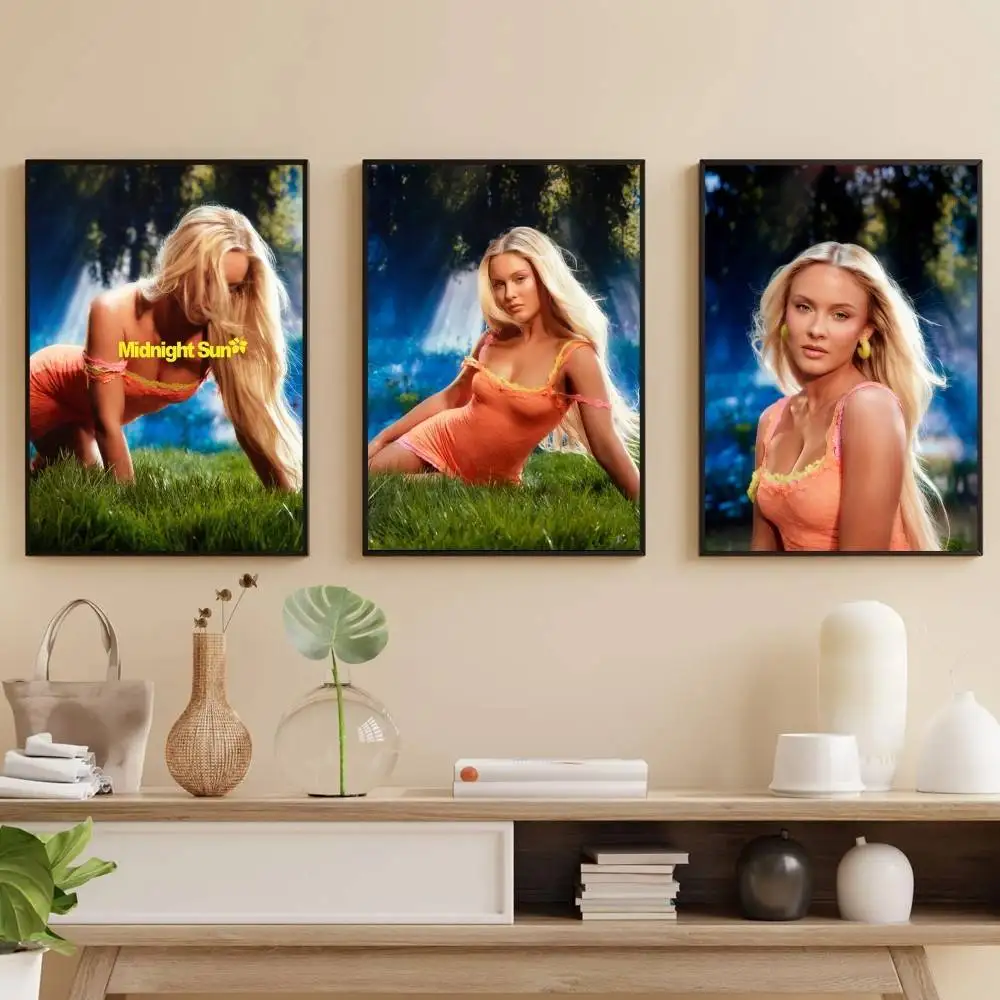 Плакат Midnight Sun Z-Zara Larsson, самоклеящаяся художественная водонепроницаемая бумажная наклейка, кофейня, бар, комната