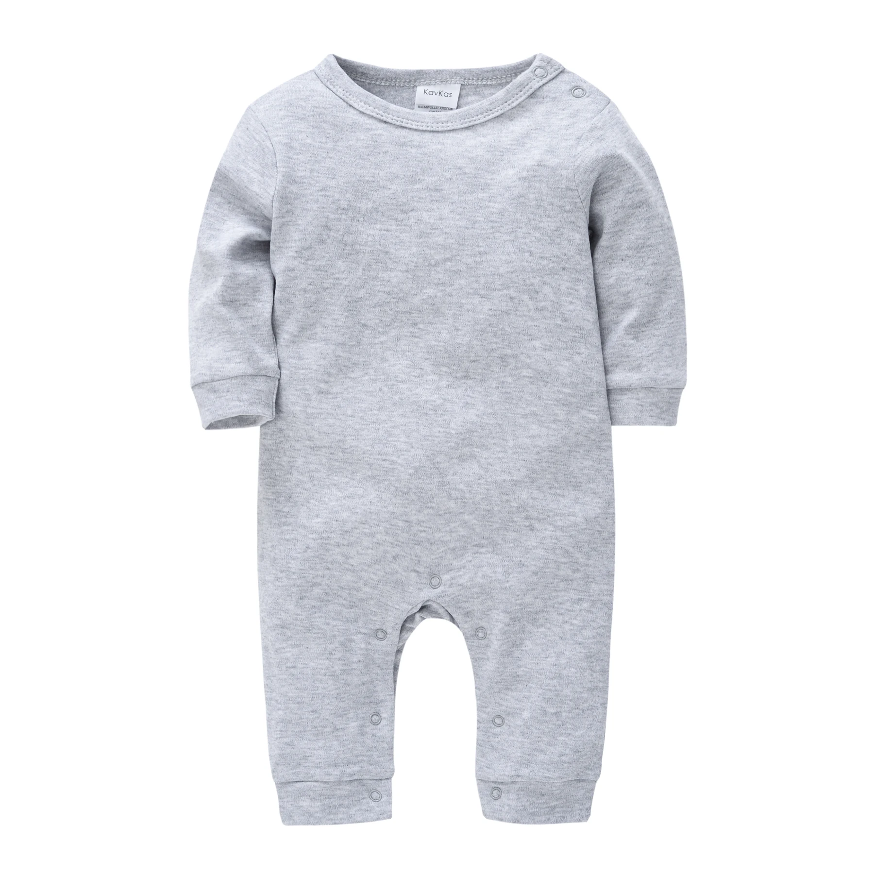 2024 Solid Unisex Baby Clothes Long Sleev 0-18M Full Sleeve 100% Cotton Newborn Rompers Grey Overalls Clothing