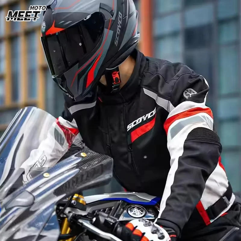 SCOYCO Knight Equipment Protect Winter Warm Windproof Motorcycle Jacket Motocross Motorcyclist Jackets Oxford Anti wrestling