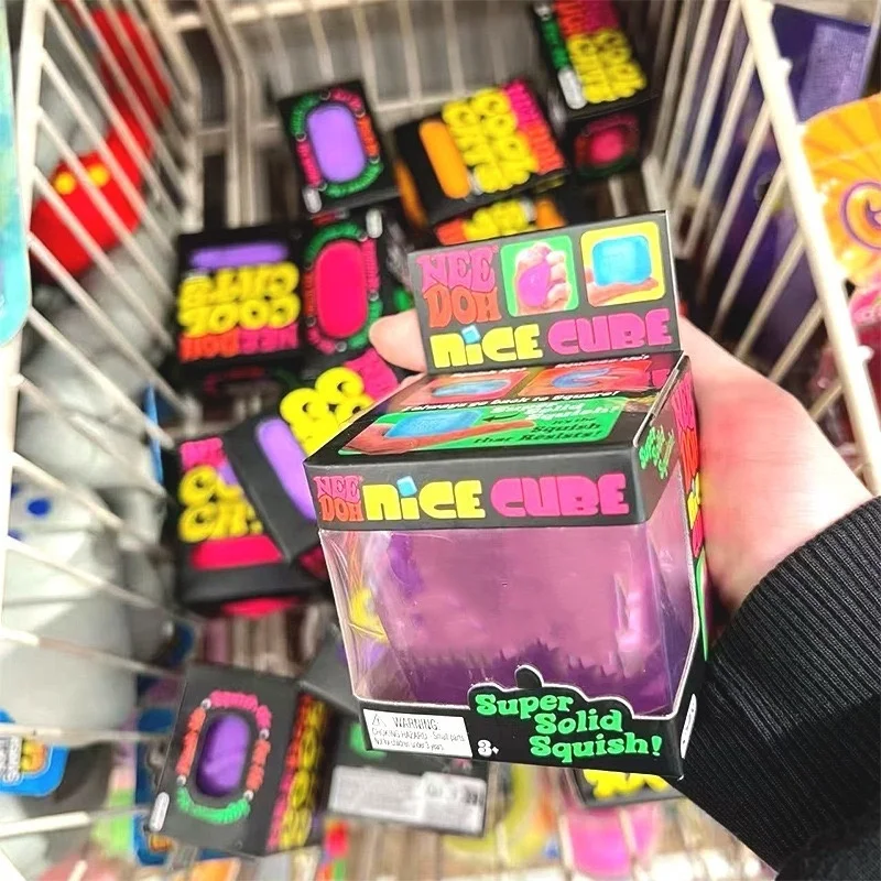 Needoh Nice Clear Cube Maltose Solid Squishy Stress Relief Squeeze Fidget Toy Slow Rebound Accessory Table Decor Relax Gadget