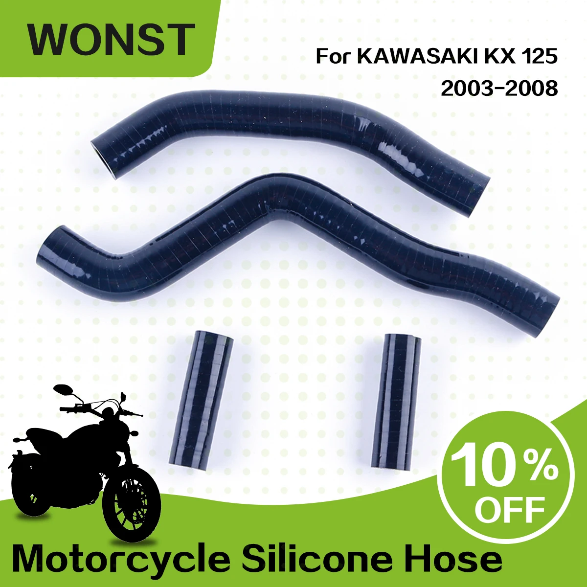 

For 2003 2004 2005 2006 2007 2008 Kawasaki KX125 KX 125 Motorcycle Silicone Radiator Coolant Hose Kit