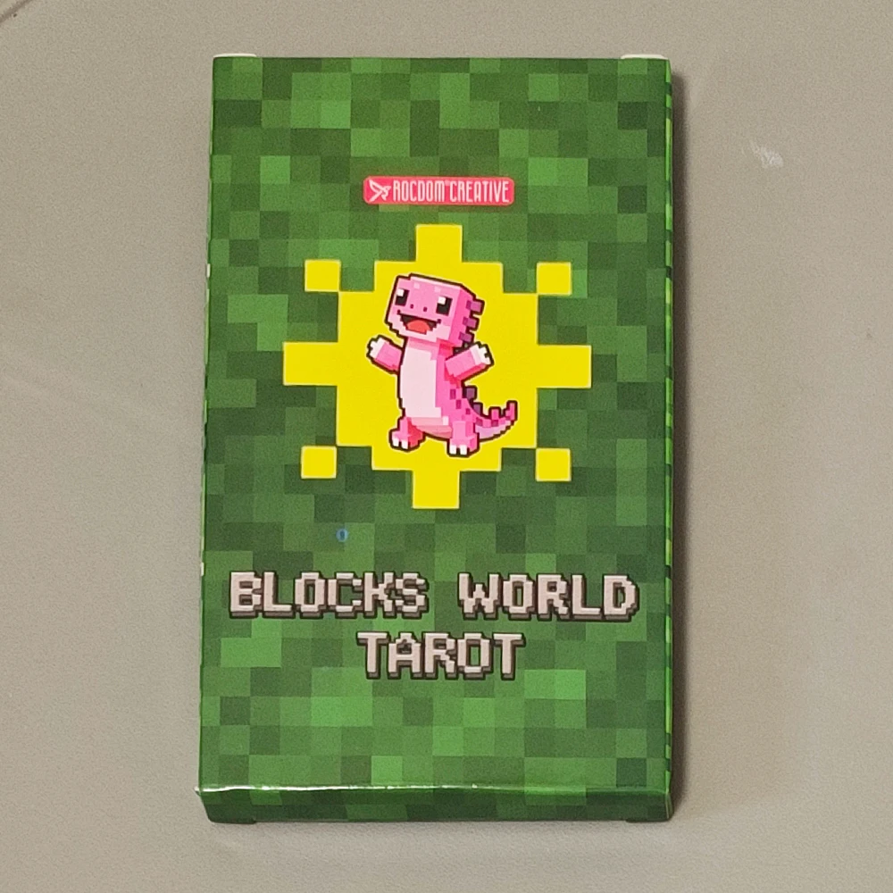 Blocks World Tarot - 12*7cm Pixel Art Tarot Deck for Gamers & Collectors, 22 Major Arcana Cards