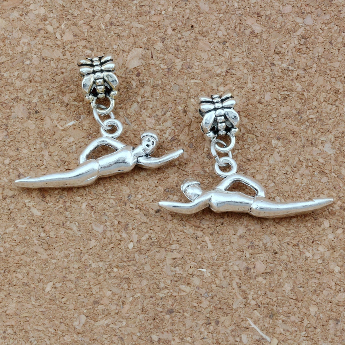 20Pcs Charms Swimmer Sporter  29.5 x26mm Tibetan Silver Color Pendants Antique Jewelry Making DIY Handmade Craft A-415a