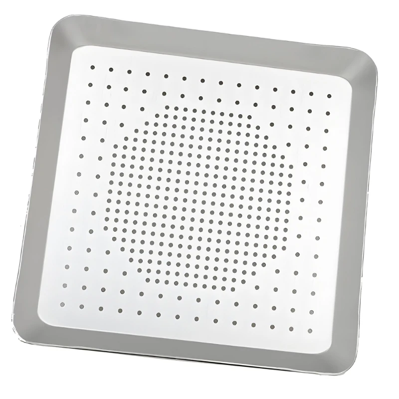 F92C Aluminum Alloy Alloy Pizza Tray Easy Cleaning Square Shaped Baking Sheet with Even Heat Distribution