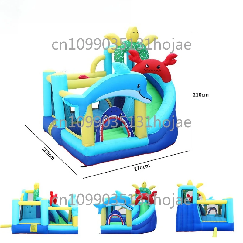 

Oxford Cloth Castle trampoline, children's home inflatable marine animal inflatable trampoline, slide, home use