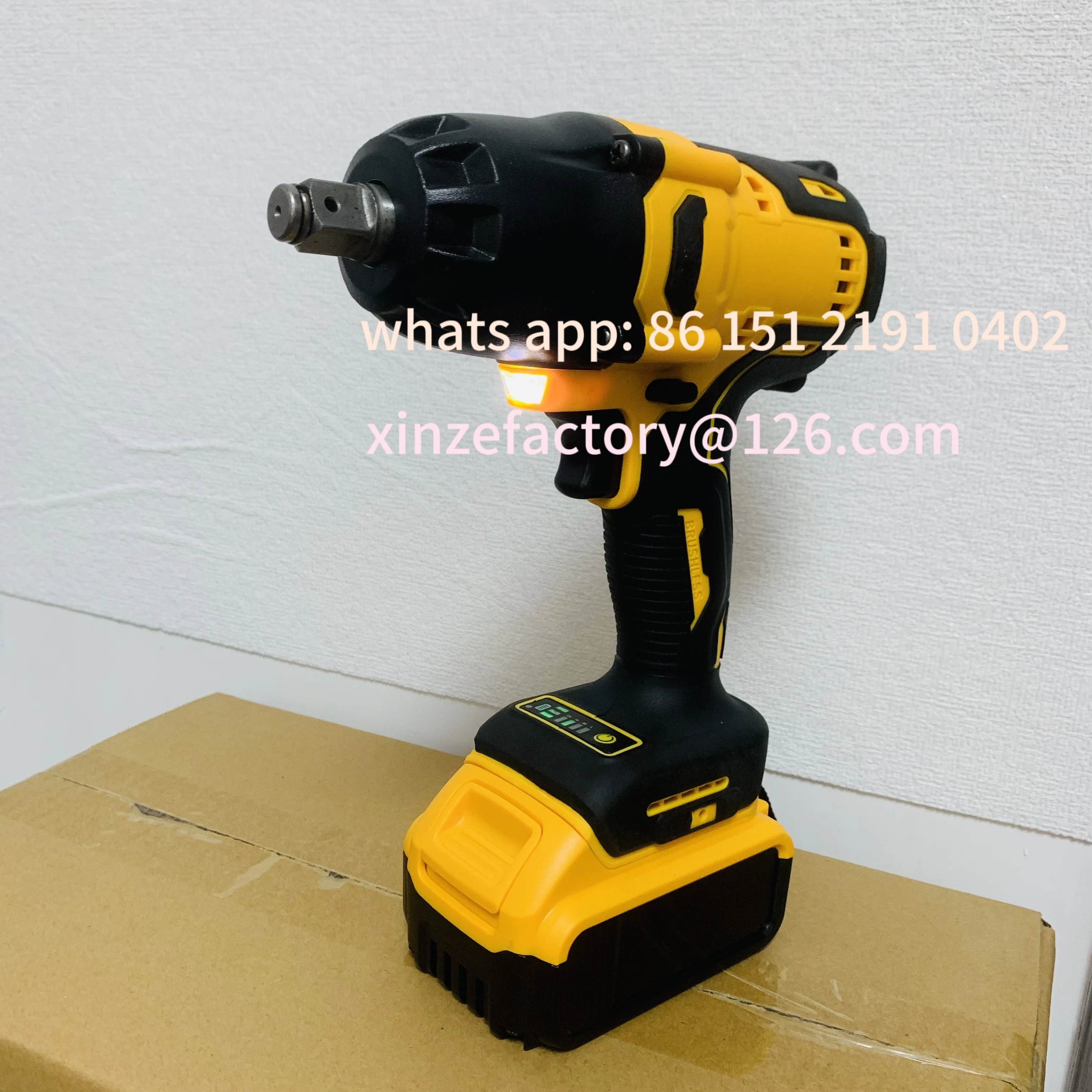 مفتاح ربط كهربائي قابل للتخصيص بدون فرش، مفتاح ربط 1/2 بوصة، عجلة سيارة لإزالة الحفر