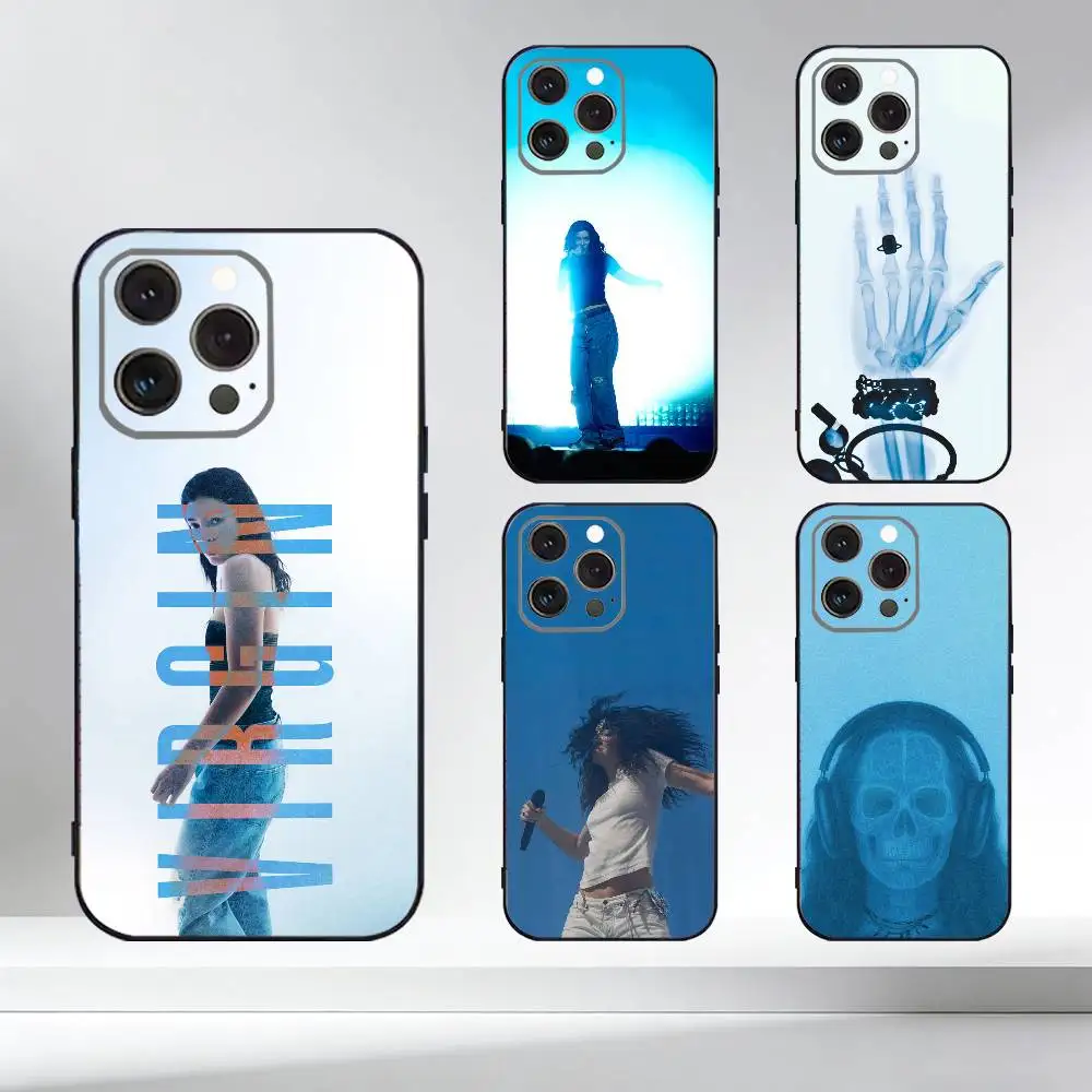 حافظة هاتف S-Singer L-Lorde V-Virgin لهاتف iPhone 17,16,15,14,13,12,11 Plus، Pro Max، XS، غطاء أسود من السيليكون الناعم #1