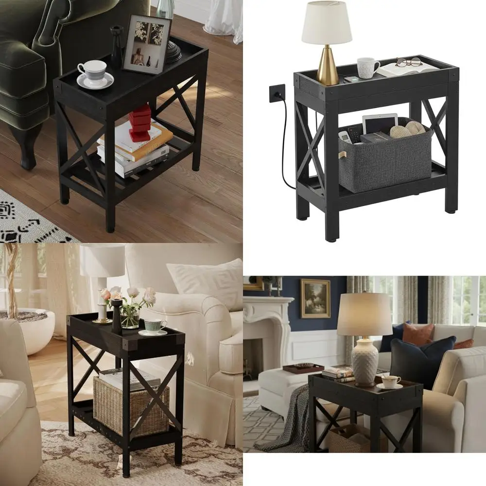 

Компактный приставной столик для зарядки устройств в небольших помещениях - 2 USB-порта и 2 розетки, 21,7 длина x 10 ширина x 21,7 высота (дюймы)