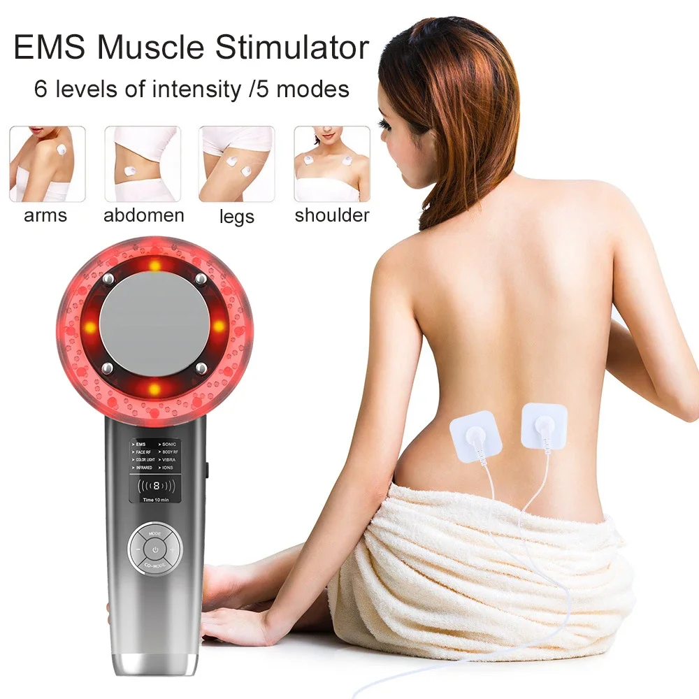 8 IN 1 Ultrasound Cavitation Machine Body Slimming Vibrating Massager Anti-Cellulite Fat Burner Facial RF Infrared EMS LED Light view 4