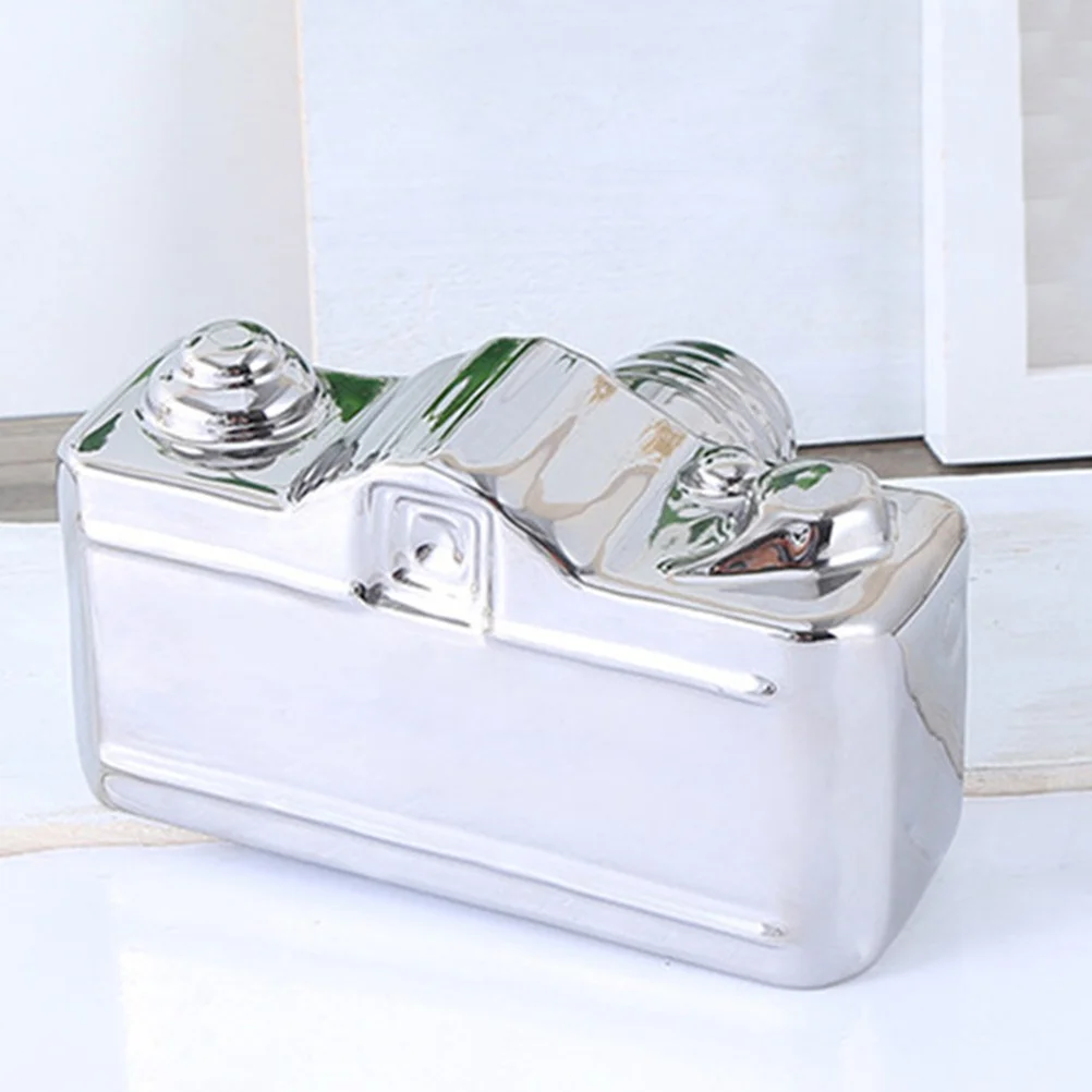 

1Pcs Ceramic Silver Camera Ornament Nordic Style Decorative Desktop Table Adornment Creative Home Office Bedroom Gift
