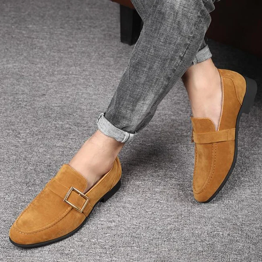 Spring New Mens Casual Business Shoes Loafers Men Dress Shoes Faux Suede Driving Shoes Fashion Formal  for Men Sneakers