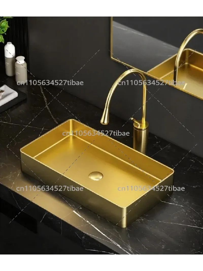 Round Ceramic Vessel Sink Above Counter Vanity Basin for Bathroom Hotel KTV Gold Luxury