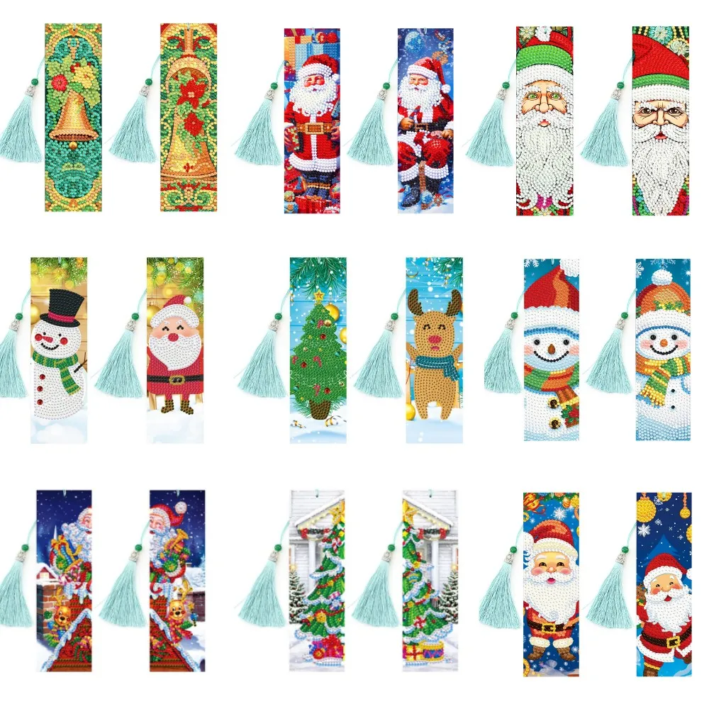 DIY Christmas Bookmarks 5D Diamond Painting Kits Diamond Mosaic Embroidery Cross Stitch Gift Home Decor Drawing With Diamonds