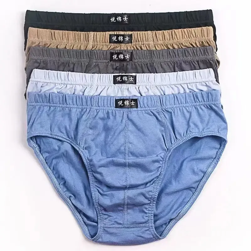

5Pcs/Set 100% Cotton Male Underpants Briefs Underwear Pant Shorts XL-6XL