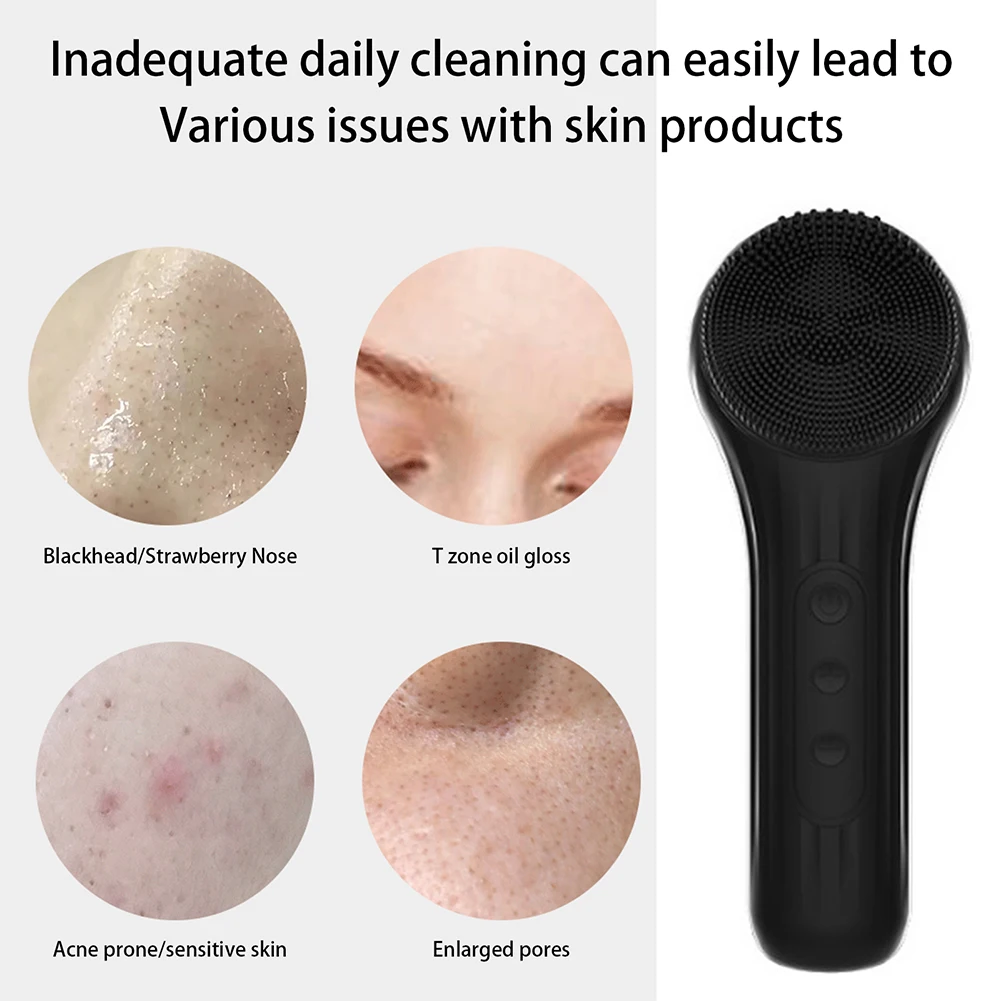 Sonics Facial Cleanser Waterproof Silicone Facial Cleansing Brush For All Skin Type