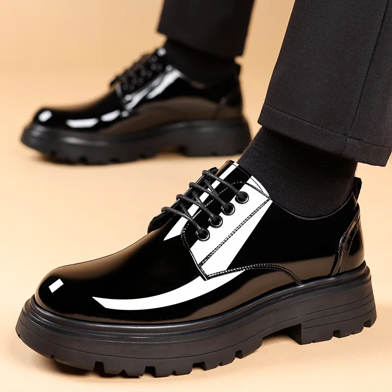 

Men's leather shoes, thick-soled formal business casual British leather shoes, suit shoes, groom's dress shoes