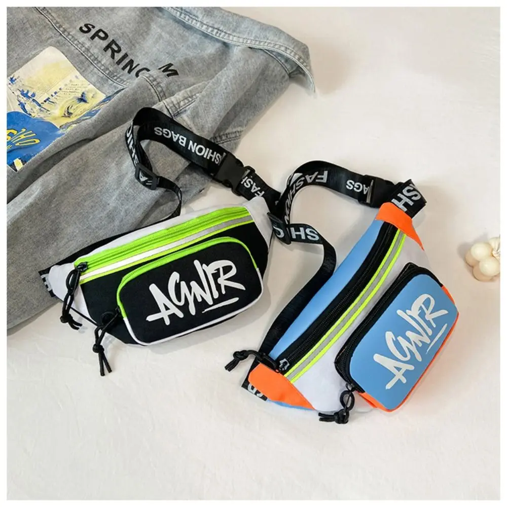 Durable Oxford Mini Waist Bag Cute Letter Banana Bag Crossbody Bag Boys
