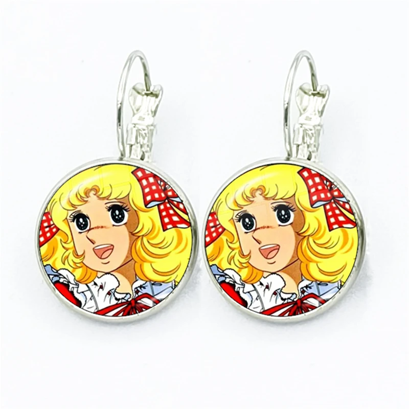 Anime Manga Candy Women\'s Pendant Earrings Fashionable Pendant Earrings Glass Dome Cabochon Women\'s Jewelry Gift