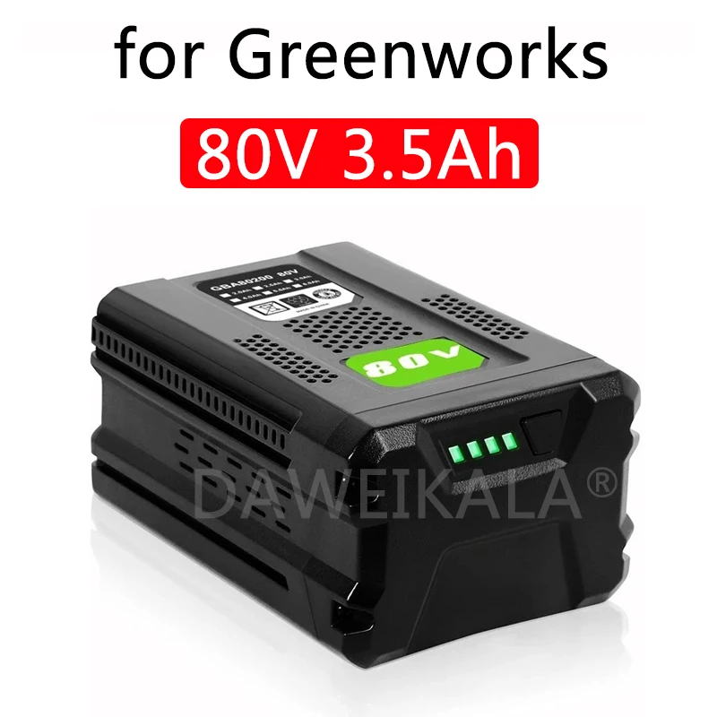 Para greenworks 80v substituição bateria recarregável 3.5ah bateria de íon de lítio para gba80200 gba80250 gba80400 gba80250 gba80500