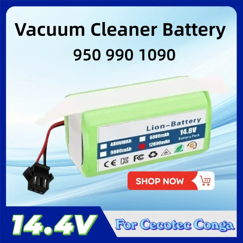 

14.4V Li-ion Battery for Cecotec Conga 950 990 1090 Vacuum Cleaner Battery