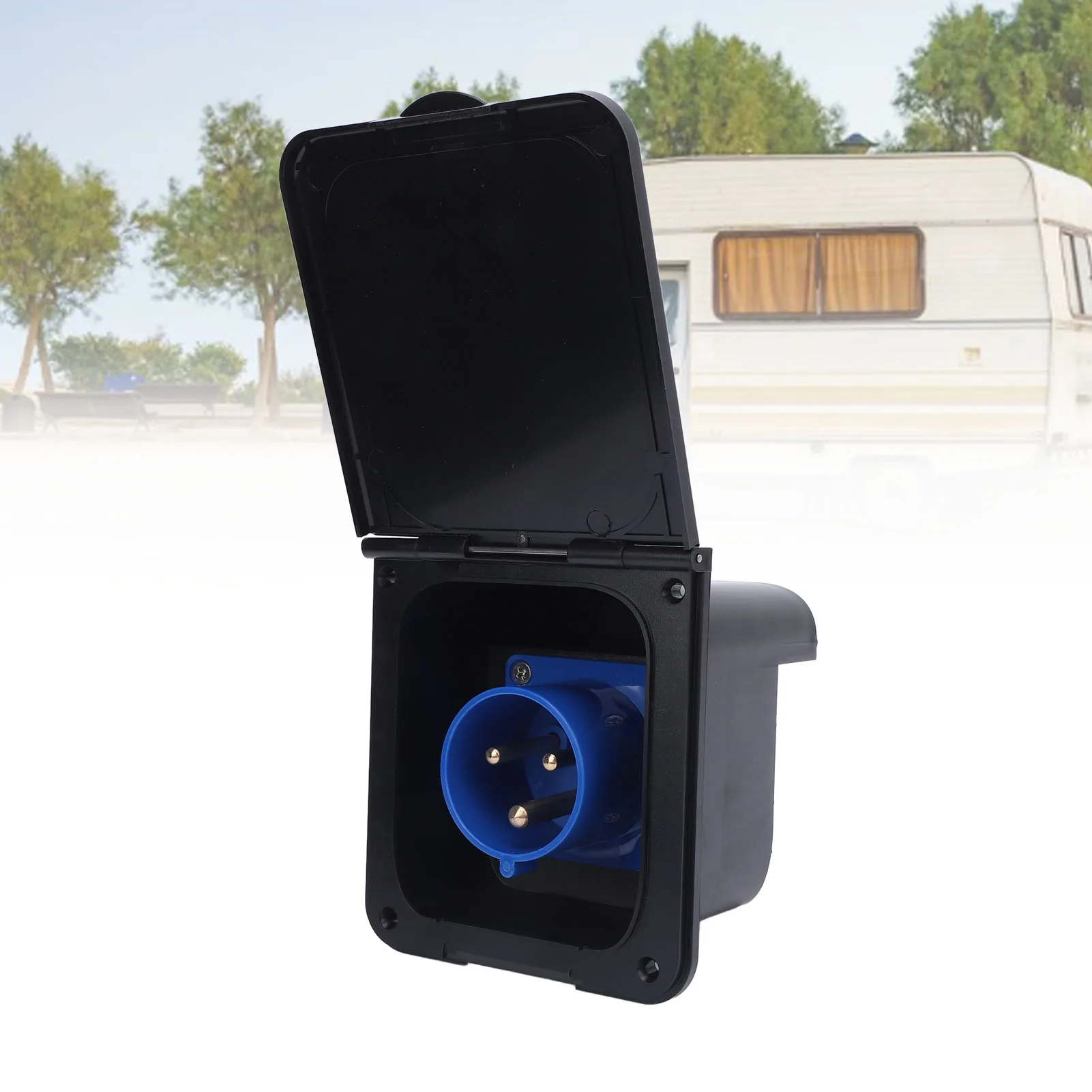 RV-Steckdose, 3-polig, 32 A, Unterputzmontage, wasserabweisend, Shore-Stromsteckdose für Wohnmobil-Anhänger