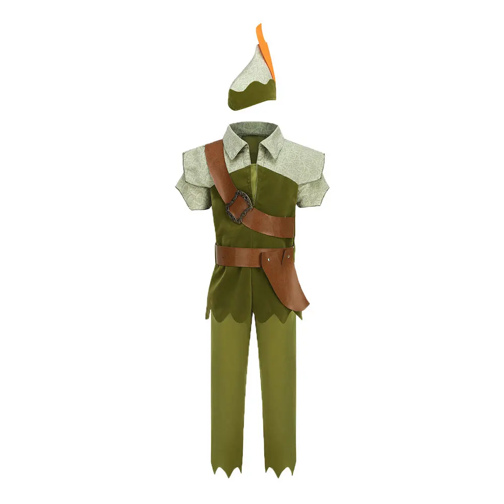 Peter Pan Cosplay Costume Halloween Children's Party Green Elf Clothes Christmas Children Gift Stage Play Performance Costume