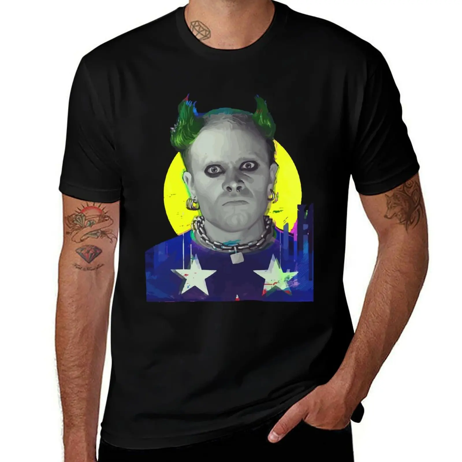 

Keith Flint Was an English Singer, Dancer and Motorcycle racer. T-Shirt T-Shirt Work Short Sleeve Cotton Top