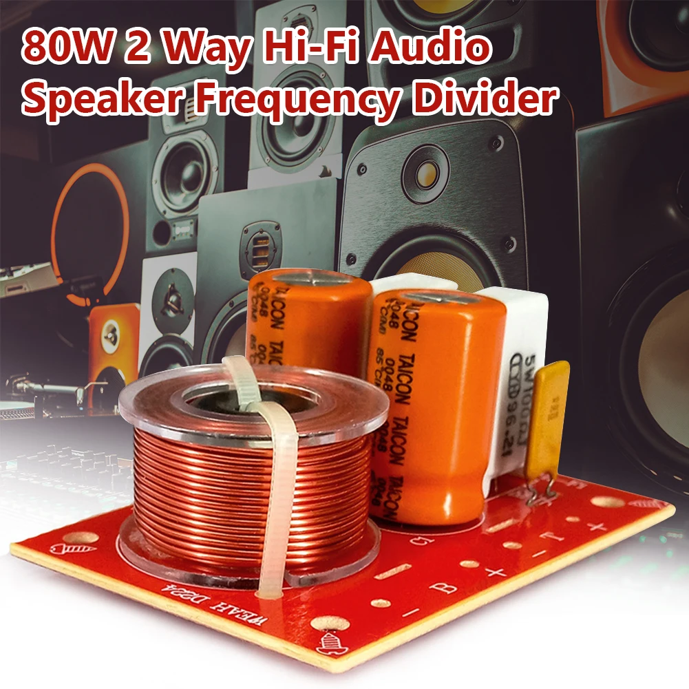 80W 2 Way Hi-Fi Audio Speaker Frequency Divider Speaker Audio Crossover Filters