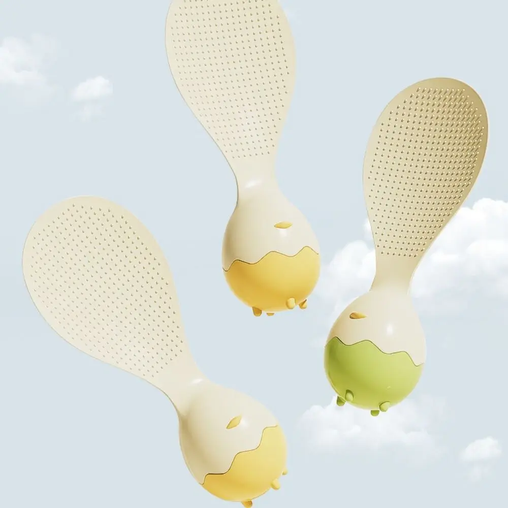 Non Stick Standing Rice Spoon Egg Shape Base Heat Resistant Rice Scooper Anti-Scalding Durable Cooking Spoon Kitchen Gadgets