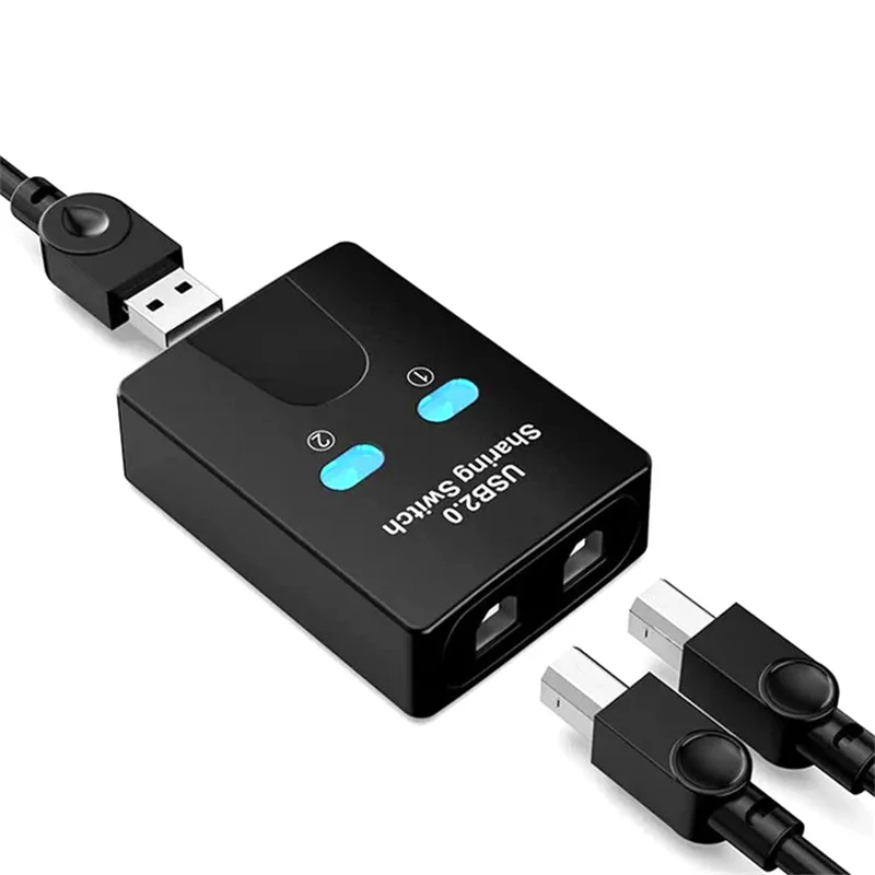 △ USB2.0 2 Ports Hub USB Switch Printer Sharer Two Computers Splitter U In Share Printer Disk Device Share 2 Usb USB 1out 1 H9S3