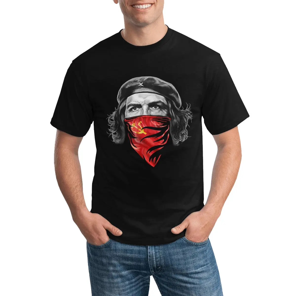 Men Women's T-Shirts Che Guevara Masked Casual T-Shirt Celebrity	 Beach Tee Shirt Round Neck Tops