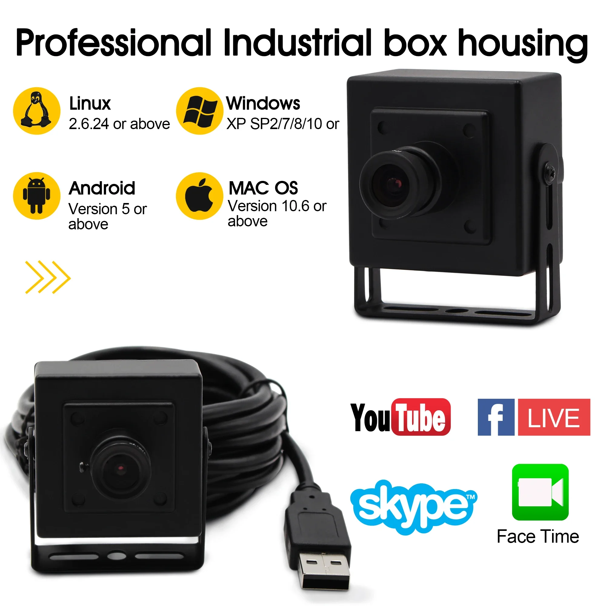 ELP Global Shutter USB Camera High Speed 90fps 1200P Video Camera for High-speed Motion Shooting, Industrial Inspection