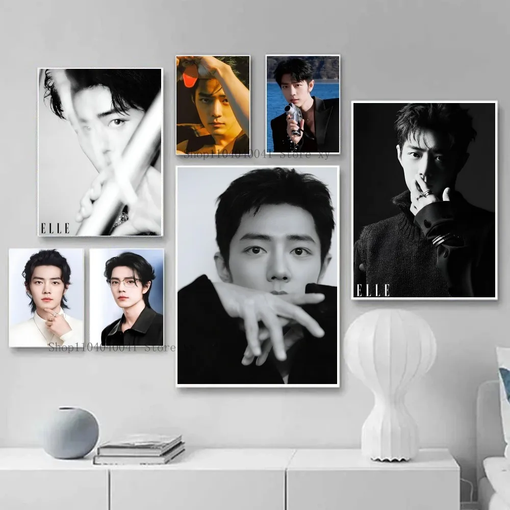 1PC Xiao Zhan Poster Papier Druck Hause Wohnzimmer Schlafzimmer Eingang Bar Restaurant Cafe Kunst Malerei Dekoration