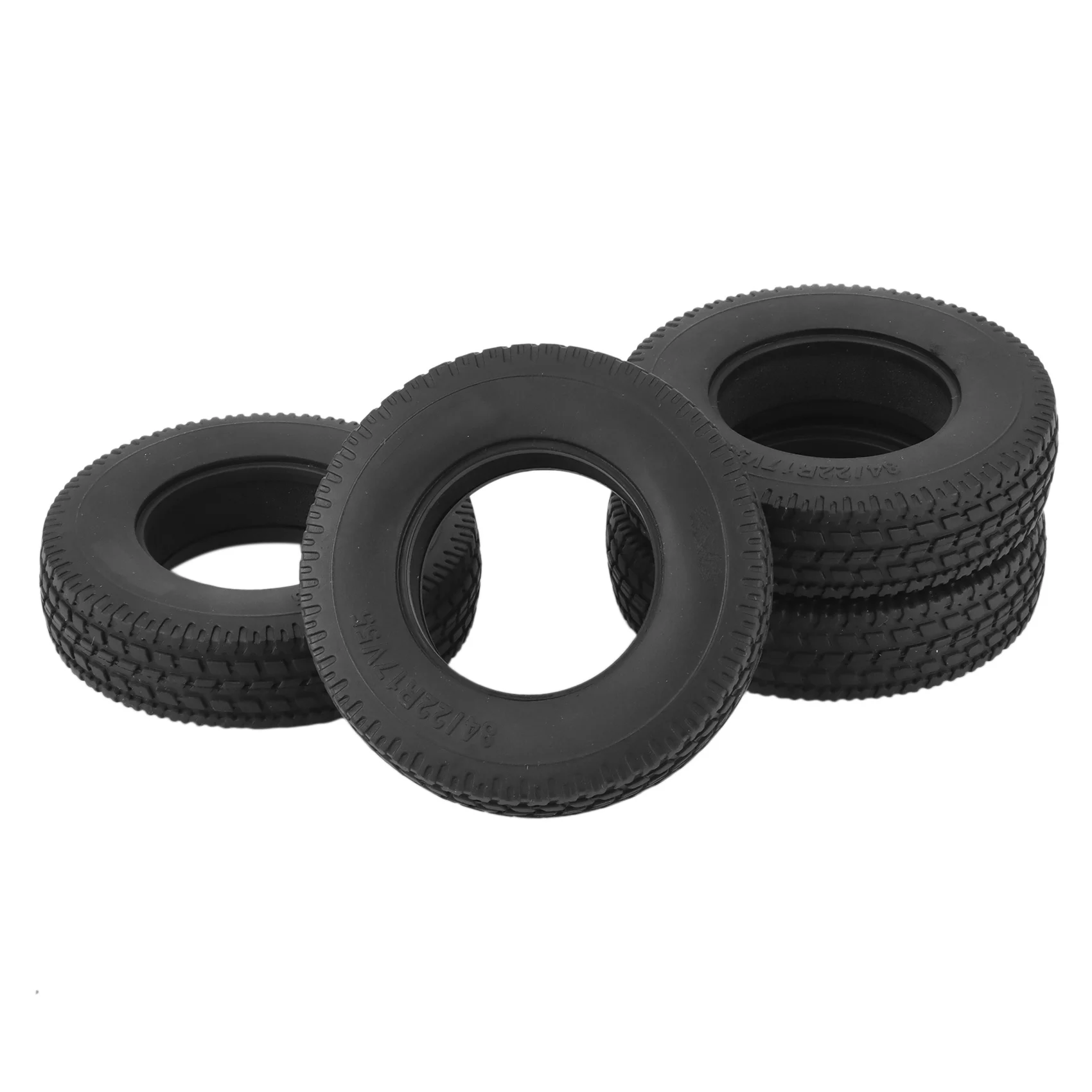 4pcs 84x20mm Hard Rubber Tires for 1/14 Tamiya RC Tractor Truck Tipper MAN King Hauler ACTROS SCANIA Semi Upgrade Parts