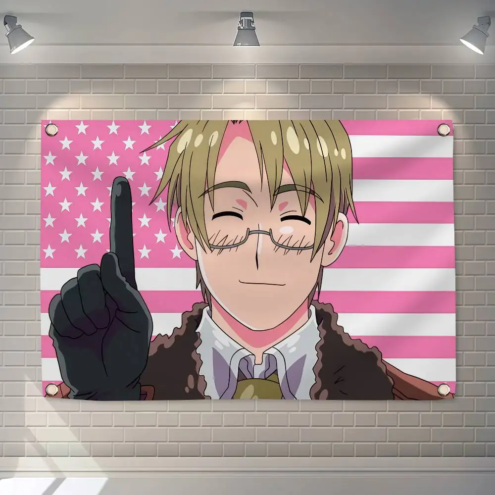 Anime A-Alfred F. Jones Amerikanische 150x200cm 60x90cm Flaggen-Dekoration für Outdoor-Picknick, Party, Zuhause, Camping, Kunst-Hängebanner – Detail 5