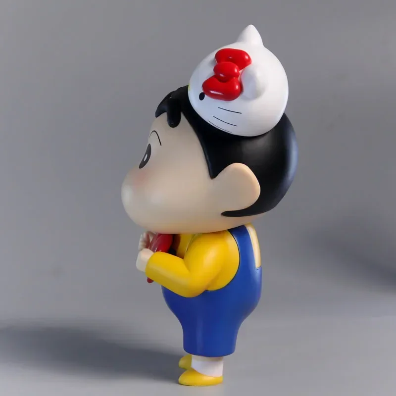 17cm Crayon Shin-Chan Anime Kawaii Model Doll Cos Katie Cat Q Version Figurine Toy Handmade Model Ornament For Kids Gifts