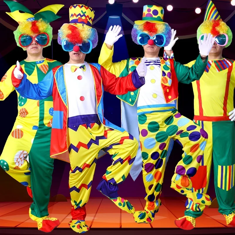 

Halloween Adult Clown Costume Makeup Ball Magician Performance Children's Funny Clown Carnival Circus Performance Costume