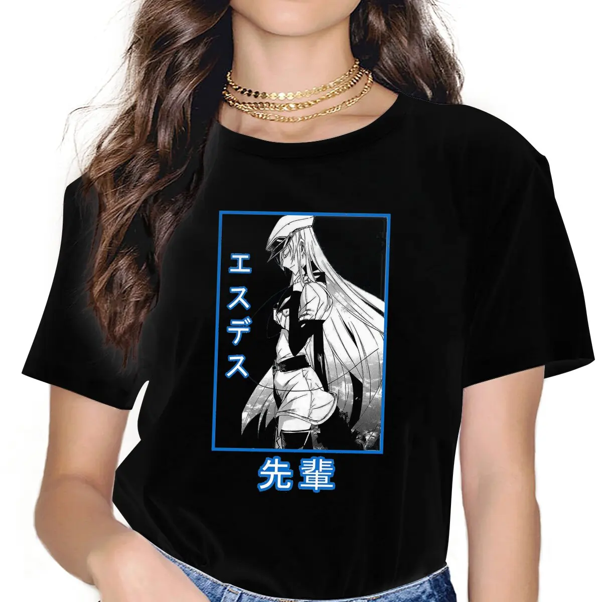 Esdeath Women Clothes Akame Ga KILL T-shirt Harajuku Vintage Female Blusas