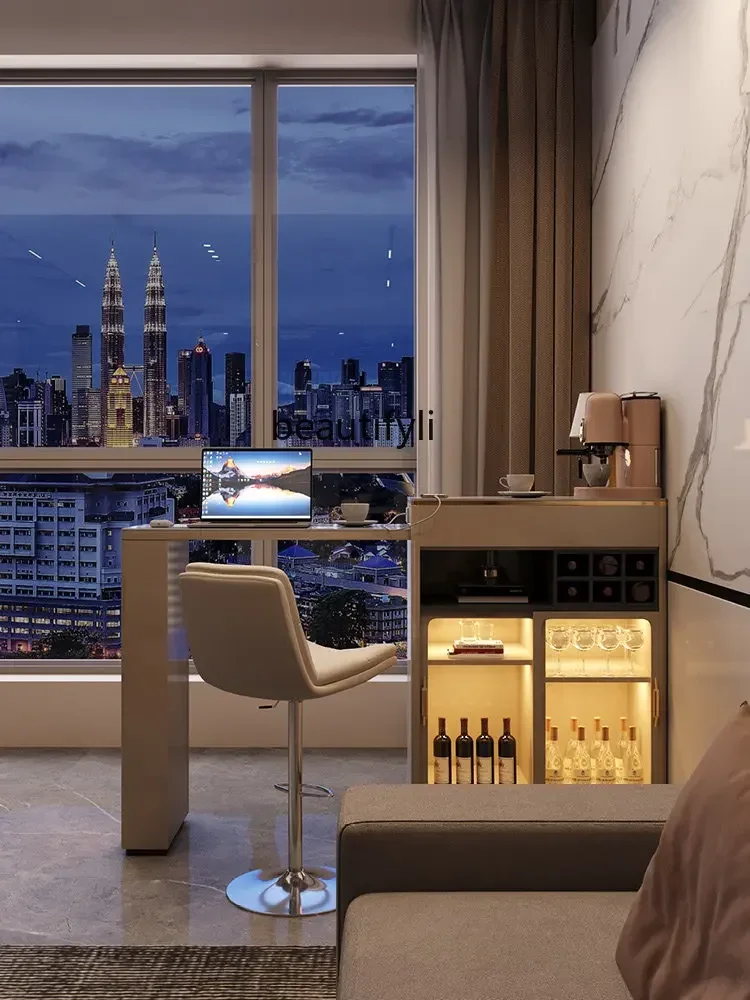 lt Stone Plate Retractable Counter Home Living Room Modern Minimalist Open Kitchen Integrated Hallway Small Bar Table